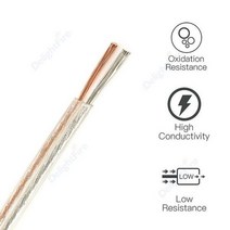 스피커용 LED 연장 케이블 오디오 스트립 조명 태양 전지 패널 램프 전구 5-100 m 2 핀 전선 22/20/18 AWG, 100m, 18AWG, gold sliver