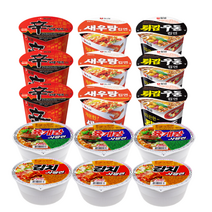[안녕골목마켓] 소컵5종_신라면소컵3개+새우탕소컵3개+튀김우동소컵3개+육개장사발면3개+김치사발면3개, 15개