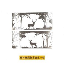 난방 장작 난로와 야외 텐트 굴뚝 접이식 캠핑 장작 난로와 다기능 휴대용 텐트 스토브, 미니 용광로 액세서리--2층 유리에 토템(숲 사슴