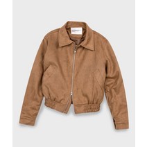 PLACE STUDIO 비건 투웨이 블루종 스웨이드 밴딩 점퍼 자켓 [브라운] Vegan Two-way Blouson Suede Banding Jumper Jacket [BROWN