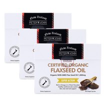 피터앤존 유기농 플랙씨드 오일 (아마씨유) 200캡슐, 3개, 200 소프트젤캡슐