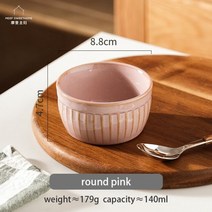 법랑 손잡이 라자냐 그릇 오븐용 그라탕 용기 세라믹 베이킹 팬 구운 쌀 구운 치킨 라자냐 요리 부엌 푸딩 디저트 사발 오븐 전용 감자 케이크 빵집, 3.5인치 핑크