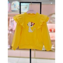 [프렌치캣9D] 옐로우 프릴 맨투맨 티셔츠 Q31DAT090