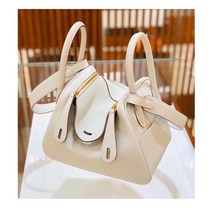 2022 새로운 첫 번째 레이어 소가죽 린디 백 가죽 여성용 가방 원 숄더 핸드백 작은 패션 간단한 여성용 가방