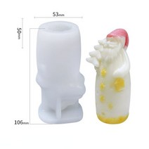 크리스마스 실리콘 양초 금형 DIY 눈사람 소나무 콘 엘크 만들기 키트 산타 클로스 비누 수지 선물 공예 홈, 06 Santa Claus