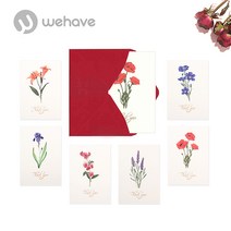 WEHAVE Thank You 꽃그림 엽서 카드 (봉투 포함), 1 Sweet Pea