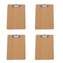 라이프핵 고급 재질 심플 우드 클립보드 패드 4개입, 4P