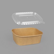파스타 스테이크 샐러드 도시락포장 친환경 JH R 750ml 사각종이용기 투명뚜껑 세트 300개, 단품