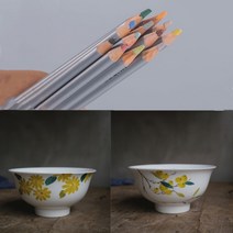 색연필 24색 채점용 50색 12색 미술 추천 미술용품 색칠공부 세트 도자기 아트 언더 글레이즈 세라믹 페인팅 손으로 그린 ​​후크 라인 언더 글레이즈 컬러 리드 파우더 펜, 오렌지-1 개