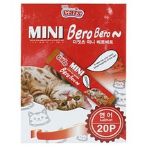 더캣츠 미니베로베로 연어 20p 고양이 간식 강아지 캔24개 사료 템테이션 고양이 제 닭가슴살 간식, 단품