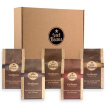 독일직구 베트남 커피 시음 세트 - 커피 애호가들을 5가지 신나는 커피 맛 - 기프트 세트 - 5 x 250g 독점 커피 특선 - 커피 기프트 (큰 시음 세트), 상세참조, 수량