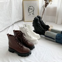 구두모모 레이스업 타이 워커 부츠 (5cm)