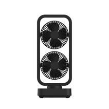 코미 USB 충전식 듀얼팬 선풍기 CM-005TW, 혼합 색상