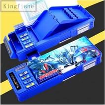 [Kingfishe]신학기 신형 남아 초등학생 변신 필통 다기능 대용량, 블랙, 개