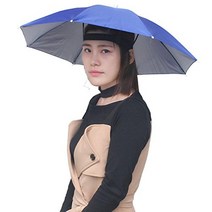 Accinouter 우산 모자 접이식 헤드웨어 66cm 핸즈프리 햇빛 가리개 이중 레이어 보호 파라솔 낚시 원예 해변 캠핑 파티용 (로즈 36.1cm x 66.0cm (열림) 5., 14.2 x26 x26 (Open) 14.2 x 2