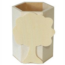 핸디몰 연필꽂이 꾸미기모음(25종)(목공예수업 나무꾸미기)DIY, (U)육각나무