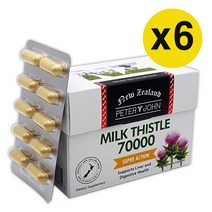 피터앤존 뉴질랜드 밀크씨슬 실리마린 70000mg 60캡슐, 6개