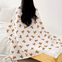 리얼베어 블랭킷/패브릭/담요/여름담요/아기블랭킷/무릎담요/에어컨담요/쇼파/거즈/요루면/여름휴가/비치웨어