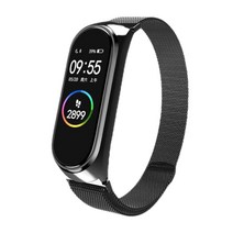 유쾌한컴퍼니 샤오미 미밴드5 6 호환 메탈 마그네틱 스트랩, 블랙(10001)