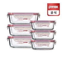 [파이렉스] 코렐 4면밀폐 유리 계량용기 직사각 6세트, 상세 설명 참조