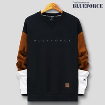 블루포스 코리아 남녀공용 케리번 오버핏 맨투맨(JJMTU5) 배색 긴팔티셔츠 커플룩 단체복