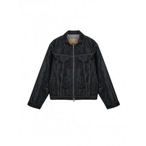 마땡킴 STITCH DETAILED TRUCKER JUMPER IN BLACK MK2311JP003M0BB