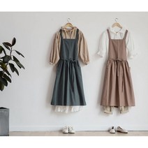 세련된 방수 원피스 부엌 앞치마 2color, Romantic Blue (로맨틱 블루)