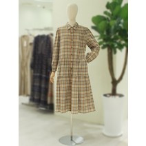 써스데이아일랜드 셔츠 카라 체크 원피스 (T226MOP139W)(2093803)