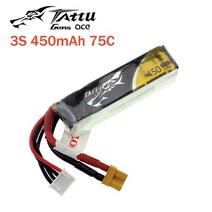 토이드론 입문용드론 드론낚시 농업용드론TATTU LiPo 배터리 450mAh 75C 2S 7.4V 3S 11.1V 4S 14.8V XT30, 02 3S 450mAh 75C