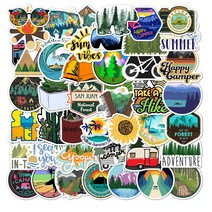 올리브파티 감성 캐리어 노트북 여행 방수 스티커 세트, 1세트, 캠핑B