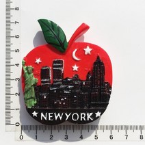 냉장고 자석 여행 마그넷 뉴욕 관광 기념품 공예 수지 페인트 자석 냉장고, 01 New york apple1