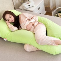 임산부 바디필로우 베개 긴 쿠션 U자 다리 임신 측면 침목 임산부 바디 허리 지원 베개 PW13 진주 코튼 코, 01 green