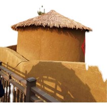 초가집 지붕 볏짚 인조 PVC 인공 지푸라기 원두막, 노란색