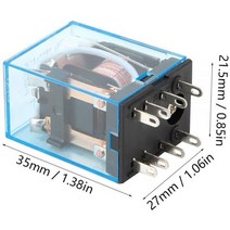 8 Pin Double Pole Throw RELAY 240V 5A AC COIL DPDT 1.38x0.85x1.06 Inches Copper Coil Relays Electric, 01 CHINA