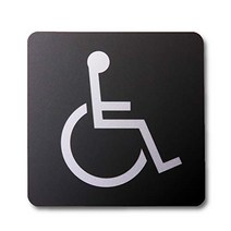 사인 플레이트 150각 휠체어 휠체어 PC제 매트 블랙 화장실 다목적 화장실 toilet 일본제 옥외 대응 씰식