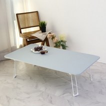 트리팜 PET 무광 오브제 라운드 접이식테이블 특대형 1200 x 600 mm, 스카이블루