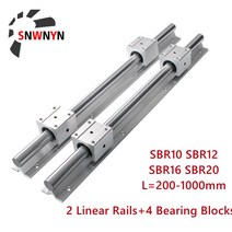 SBR10/12/16/20 선형 가이드 레일 길이 200 300 500 1500mm 2 개 선형 레일 + 4 SBR12UU/SBR16UU CNC 3D 부, 04 500mm_01 SBR10