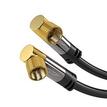KabelDirekt – 10피트 75옴 HDTV SAT TV 케이블 90° 각도 수 F-타입 커넥터 - 동축 라디오 DVB-T2 DVB-C DVB-S 프로 시리즈