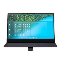 캠핑모니터 보조모니터 USB 휴대용 15" 배터리 내장 15.6, 2.with leather case