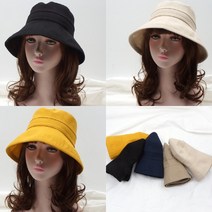 오너굿 캔버스 면 벙거지 버킷햇(S1404-미니라벨포인트)모자 여성