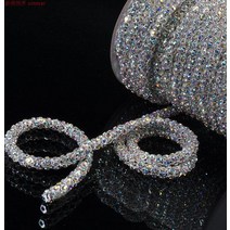 Dia.6mm 슈퍼 플래시 크리스탈 라인 석 1 야드/롤 크리스탈 유리 Strass 크리스탈 돌 의류 공예 장식에 대 한 바느질, 보여진 바와 같이, 1개