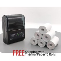 바코드출력기 바코드프린터 바코드기계 끼움라벨제작 케어라벨프린터 TEKLEAD-58mm 감열 영수증 프린터 무, 01 Printer And 6 Roll