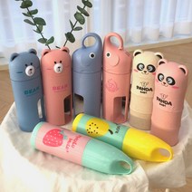 휴대용 여행용 어린이집 칫솔 치약 통 케이스 모음, 코끼리 칫솔통 아이보리