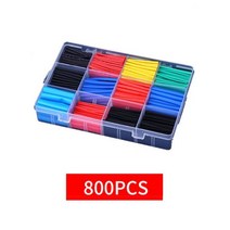 열 수축 튜브 배선정리 전선케이블 127800pcs 내열성 포장 키트 전기 연결 와이어 케이블 절연 슬리브 119016, 800Pcs in Box