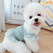 [아옹다옹]강아지 도트 프릴 여름 원피스 S-XL, 색상:민트|사이즈:L