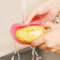 기타 바보사랑[케이엠]야채 과일 수세미 세척솔 (1224), 1개, 블루