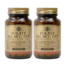 솔가 엽산 666mcg DFE 타블렛, 250정, 2병
