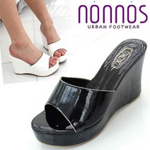nonnos 애나멜 통굽 머슈림 웨지슬리퍼