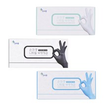 손마중 니트릴장갑 100매 (화이트 블루 블랙 택 1), M, 1개
