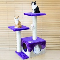 코너 2단 바이올렛 캣타워 소형 코너 캣놀이터 고양이놀이터 고양이하우스